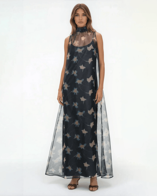 STAUD Albee Dress in Botanical Shadows - Wind & Song