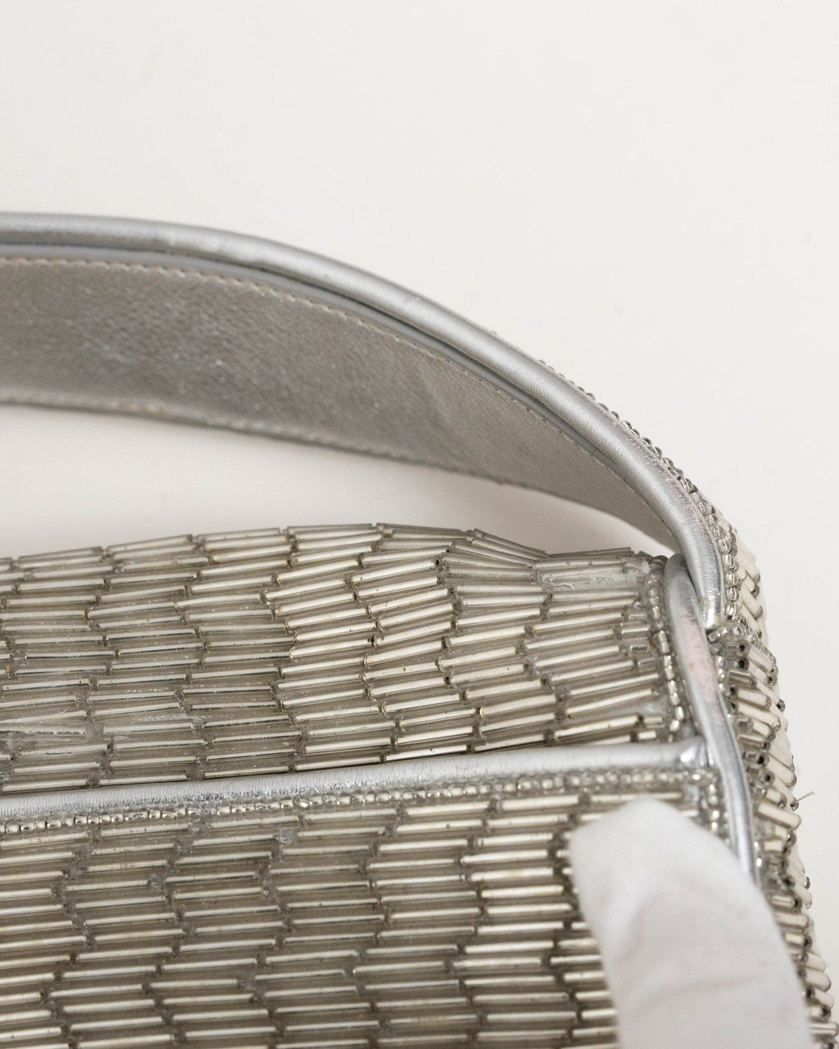 STAUD Tommy Silver Beaded Shoulder Bag - Wind & Song