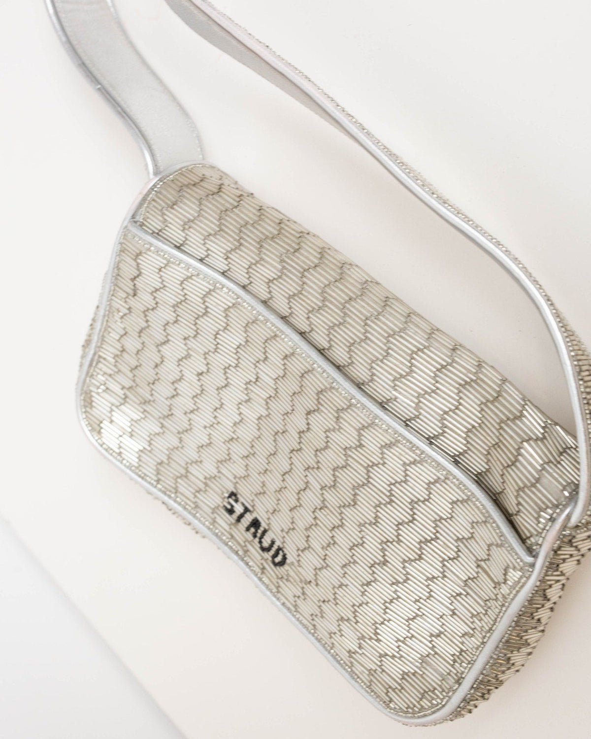 STAUD Tommy Silver Beaded Shoulder Bag - Wind & Song