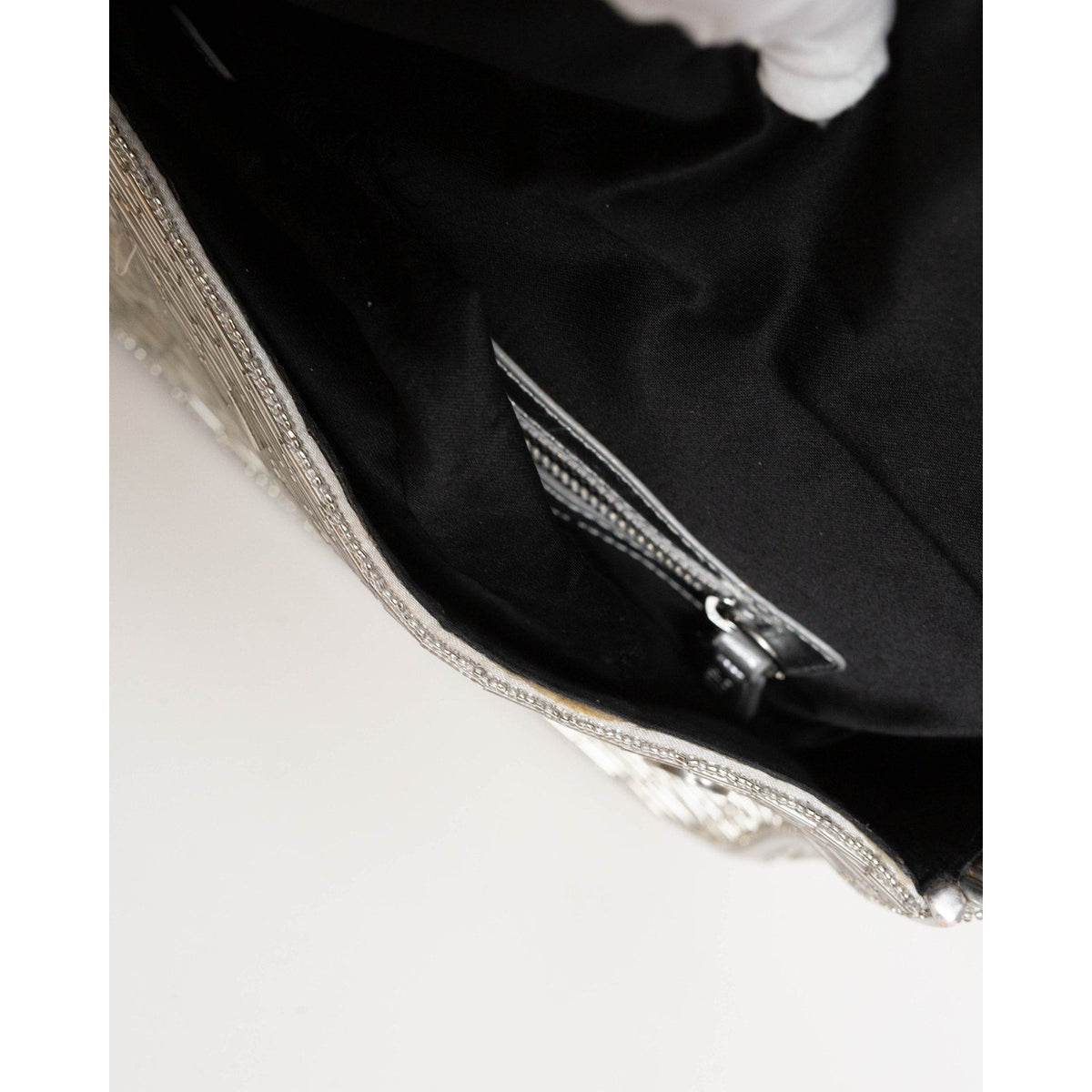 STAUD Tommy Silver Beaded Shoulder Bag - Wind & Song