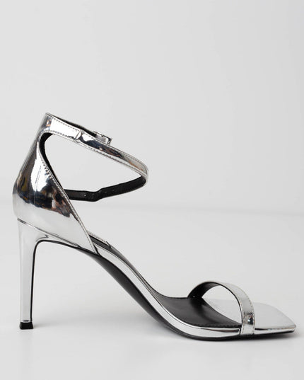 STEVE MADDEN Piked Ankle Strap Sandal In Silver Foil - Wind & Song