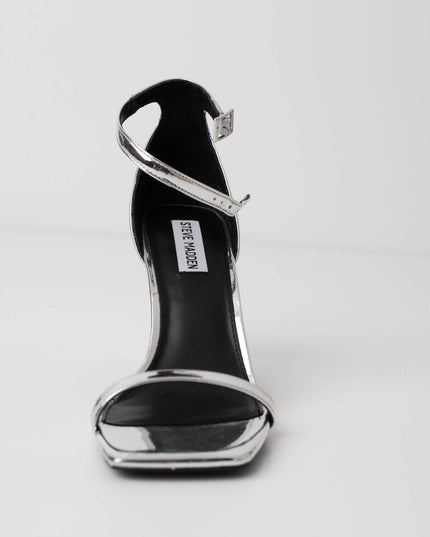 STEVE MADDEN Piked Ankle Strap Sandal In Silver Foil - Wind & Song
