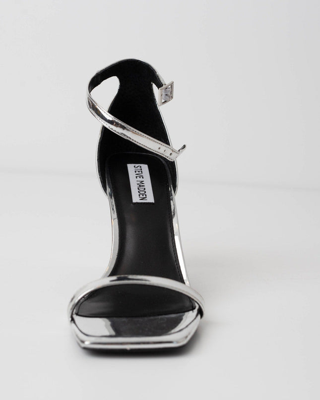 STEVE MADDEN Piked Ankle Strap Sandal In Silver Foil - Wind & Song