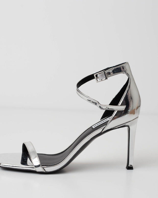 STEVE MADDEN Piked Ankle Strap Sandal In Silver Foil - Wind & Song