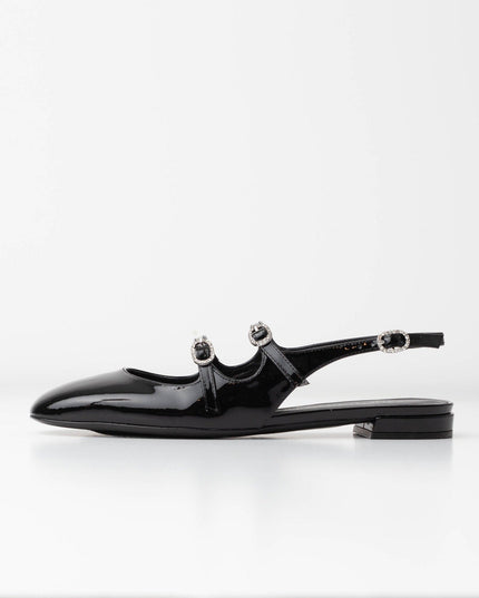 Stuart Weitzman Clarice Patent Leather Slingback Flats - Wind & Song