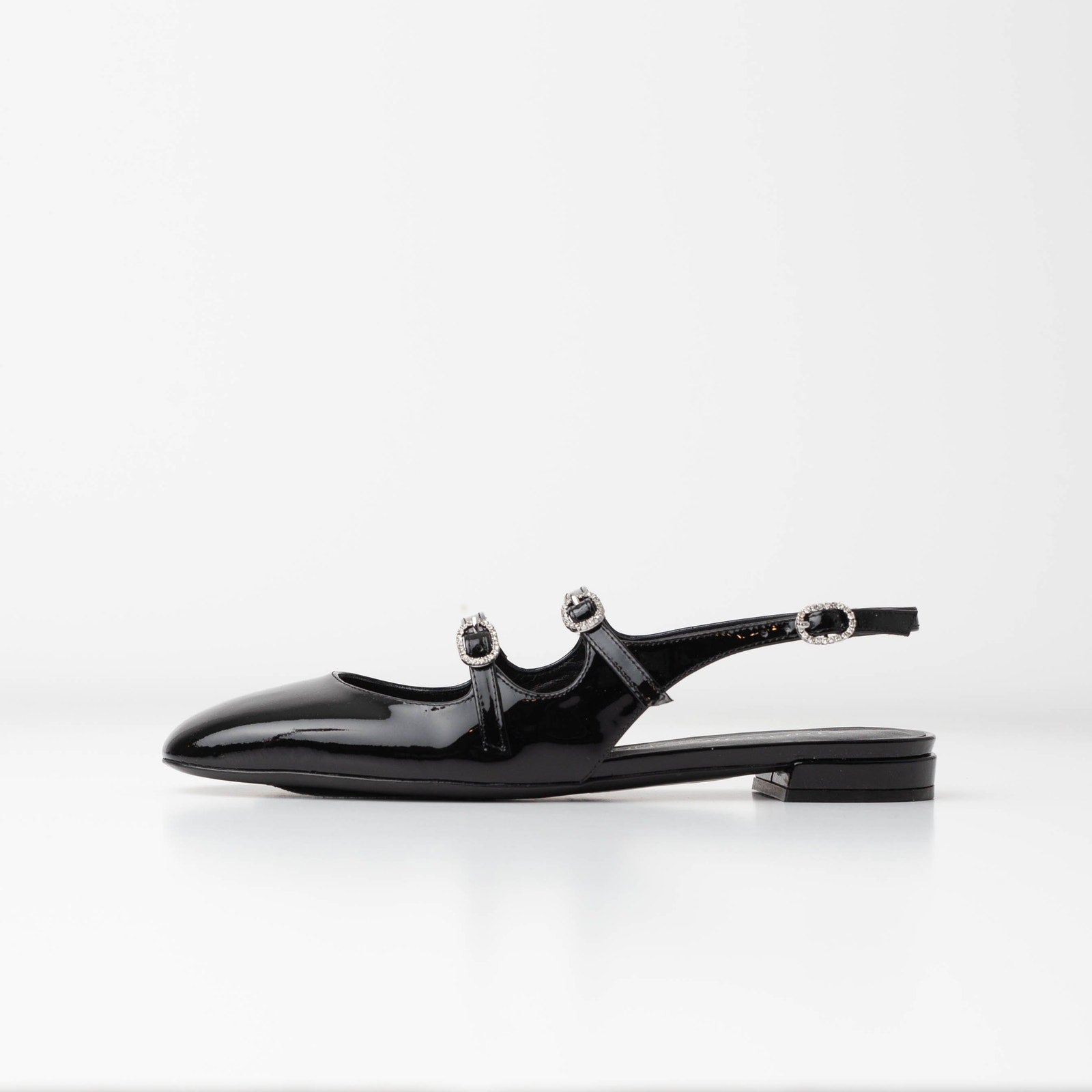Stuart Weitzman Clarice Patent Leather Slingback Flats - Wind & Song