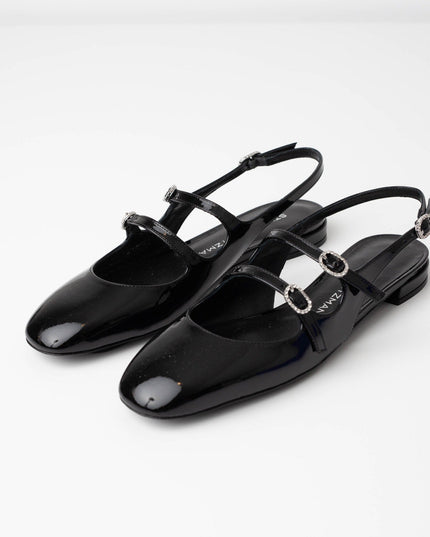 Stuart Weitzman Clarice Patent Leather Slingback Flats - Wind & Song