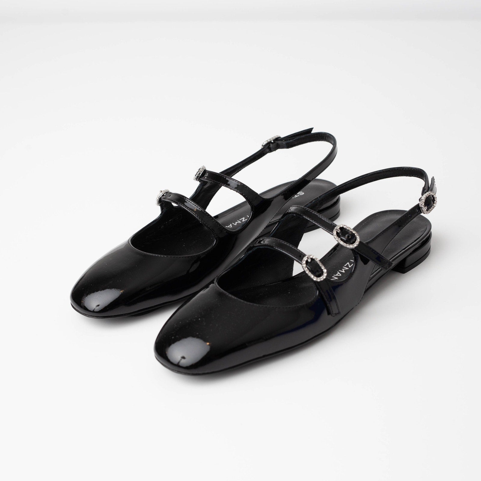 Stuart Weitzman Clarice Patent Leather Slingback Flats - Wind & Song