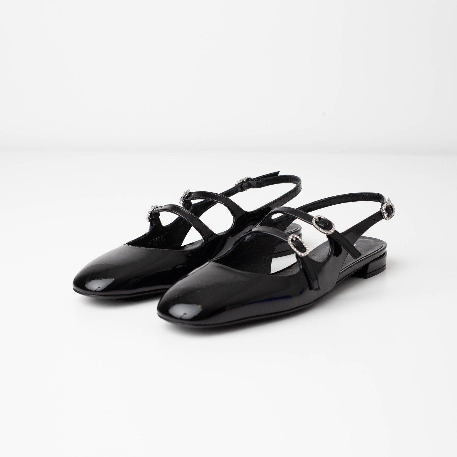 Stuart Weitzman Clarice Patent Leather Slingback Flats - Wind & Song