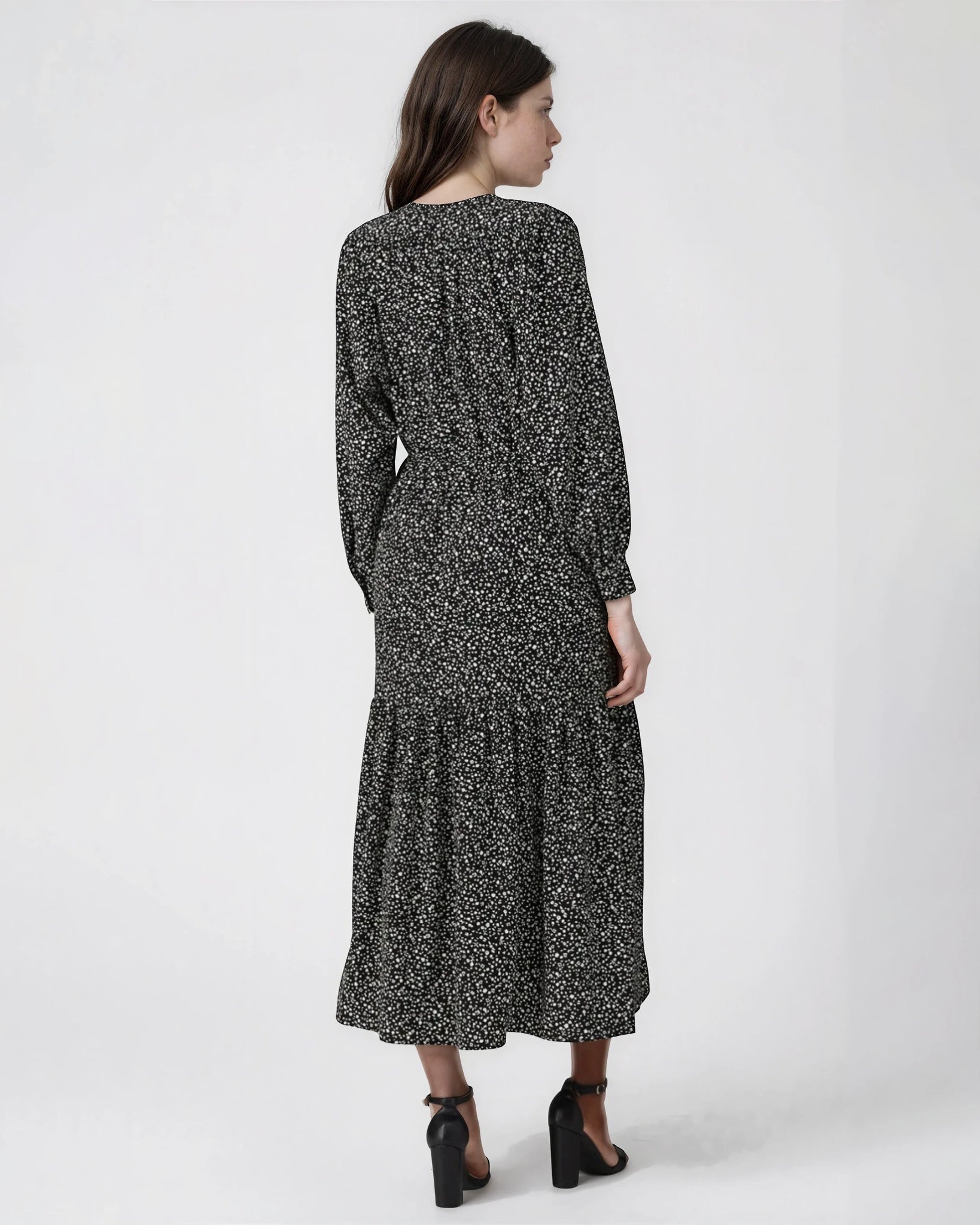 Sweet Baby Jamie Black Ditsy Midi Dress - Wind & Song