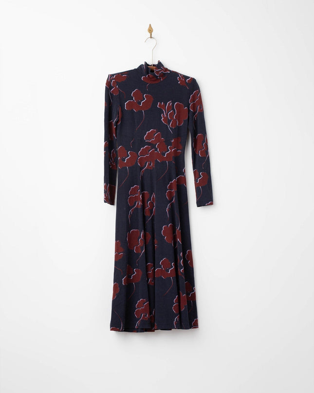 Tanya Taylor Thea long - sleeve floral turtleneck midi dress - Wind & Song