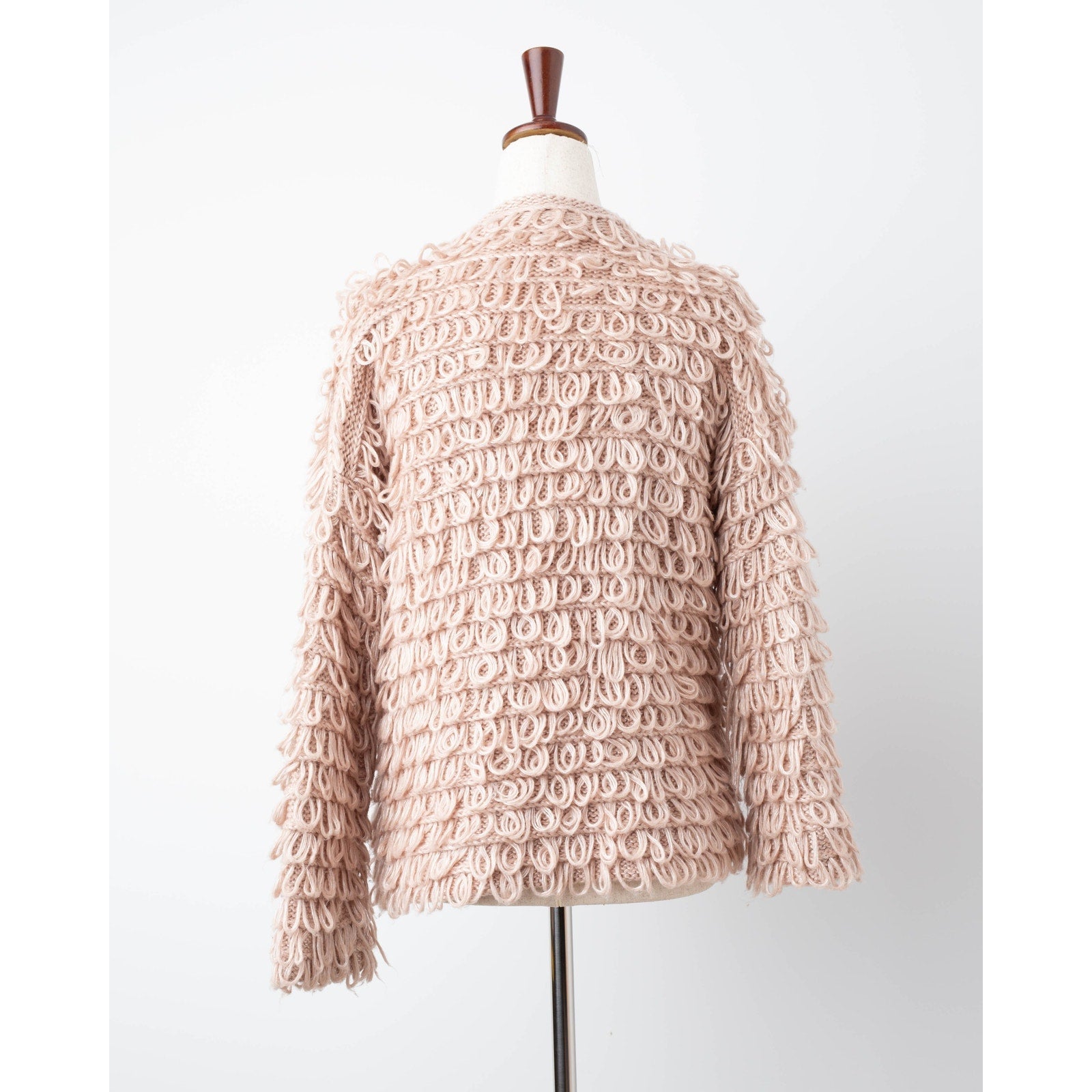 The Great. The Short Monster Loop Knit Cardigan Sweater Open Front TanAIAI - Wind & Song