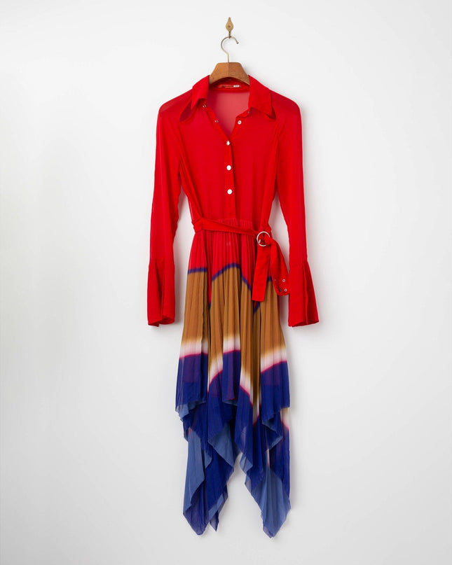 Thebe Magugu Gradient Pleated Chiffon Dress - Wind & Song