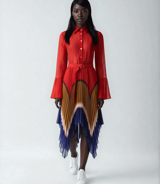 Thebe Magugu Gradient Pleated Chiffon Dress - Wind & Song