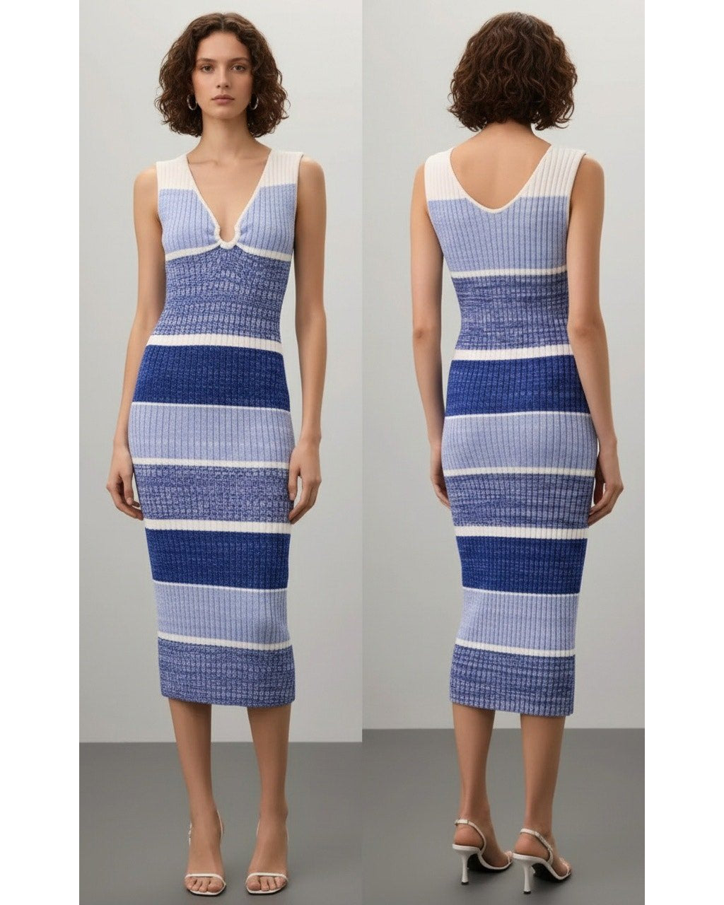 Toccin Sadie Sleeveless Striped Midi Dress - Size XL - Wind & Song