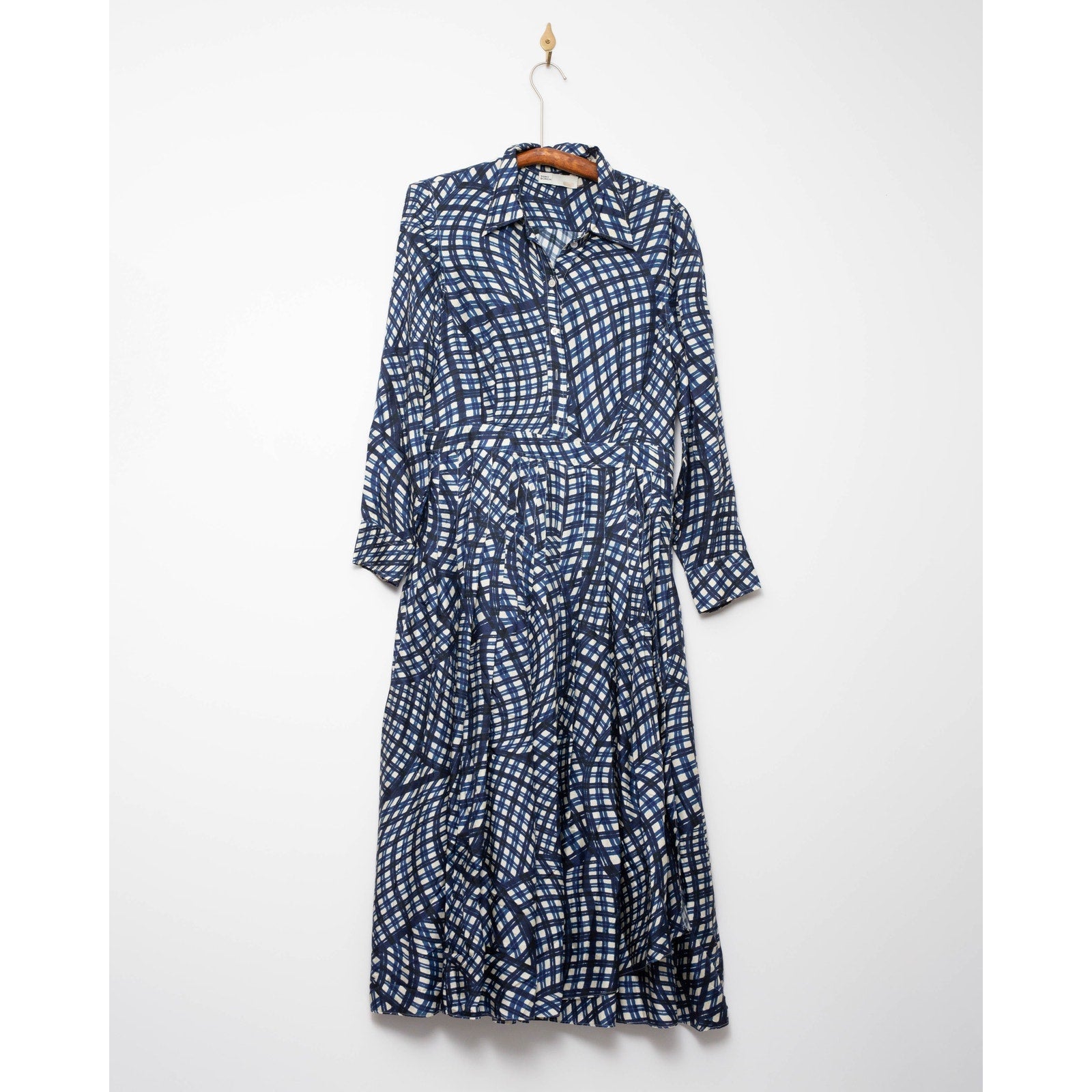 Tory Burch Checked Pleated Silk - Twill Midi Dress – Size 10 - Pre - owned - Wind & Song