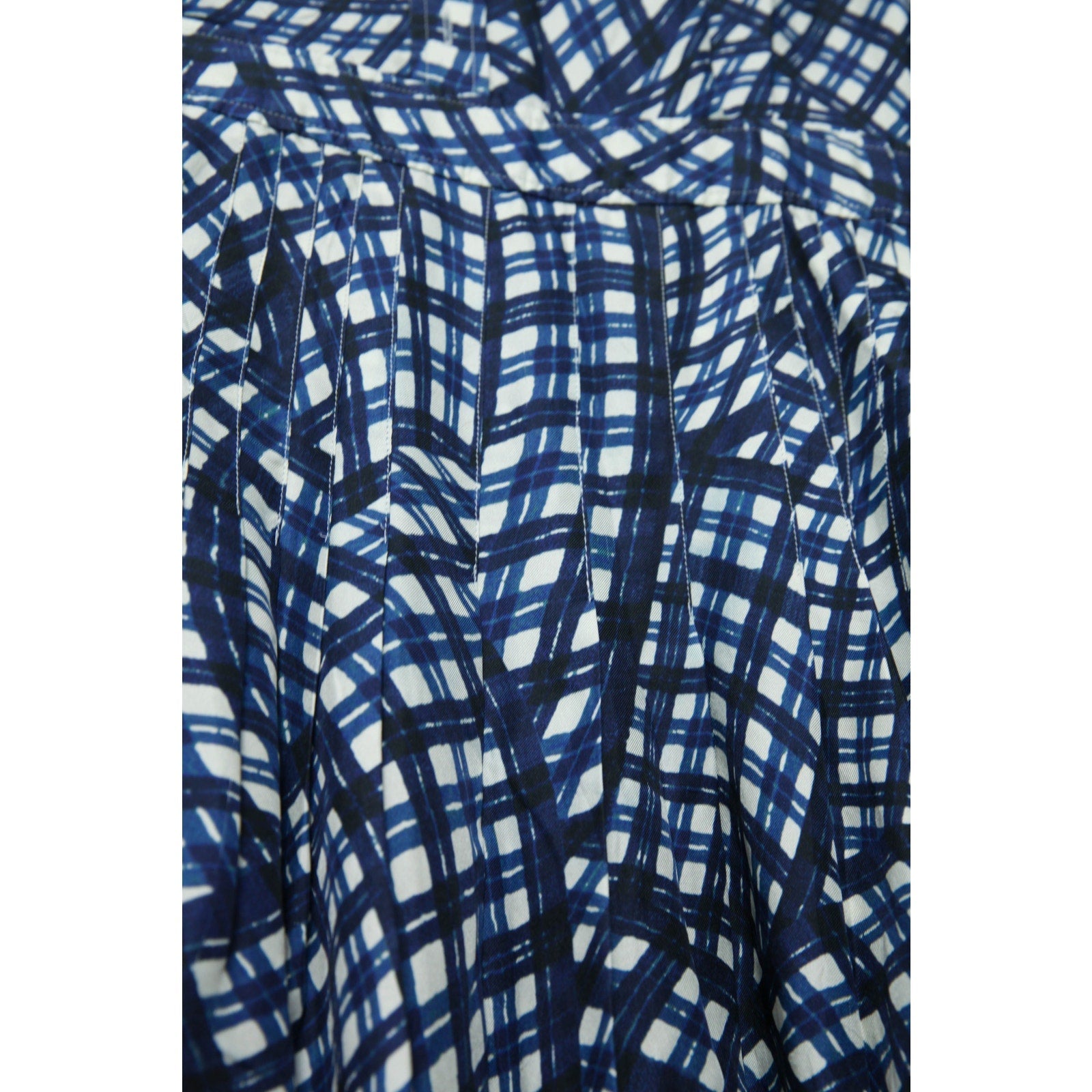 Tory Burch Checked Pleated Silk - Twill Midi Dress – Size 10 - Pre - owned - Wind & Song