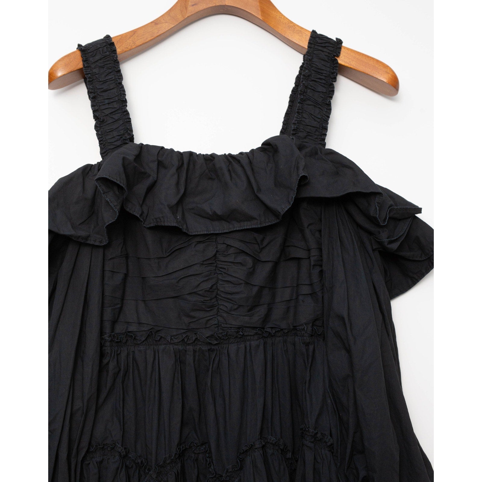 Ulla Johnson Caprice Black Midi Dress Size 0 – Off Shoulder Poplin - Wind & Song