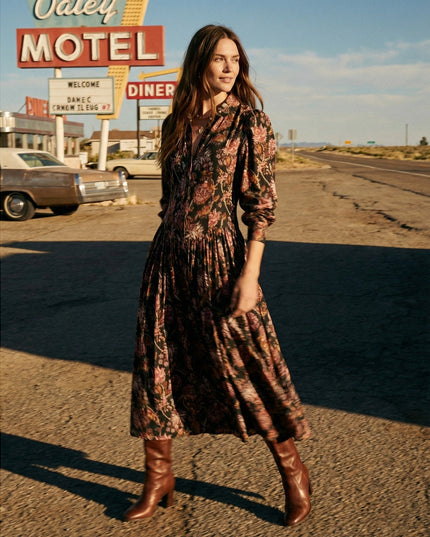 Ulla Johnson Celia Pleated Paisley - print Midi Dress - Wind & Song