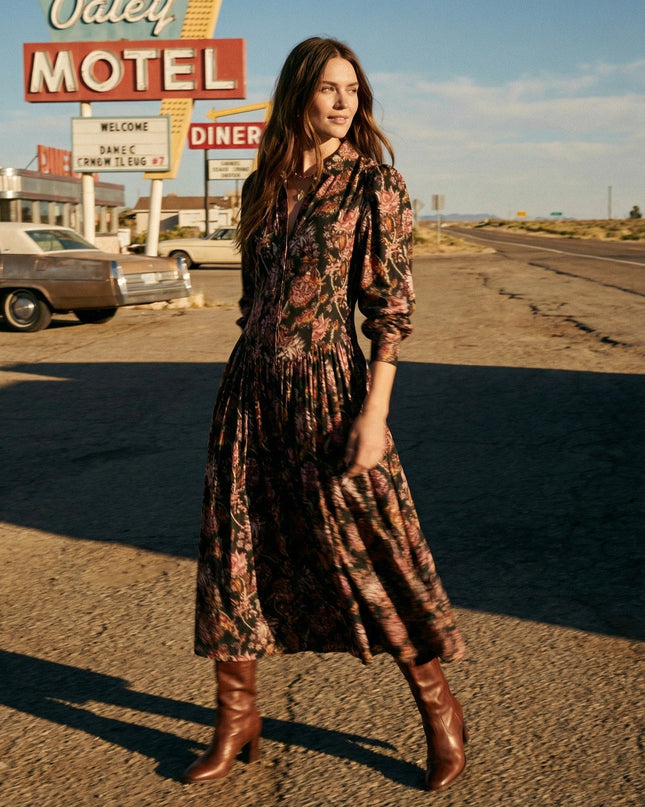 Ulla Johnson Celia Pleated Paisley - print Midi Dress - Wind & Song