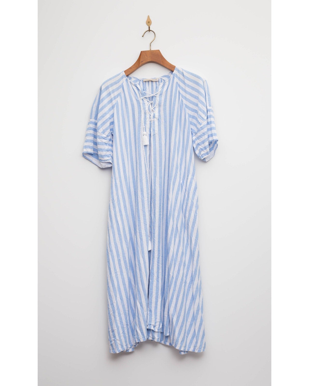 Vanessa Bruno Brooklyn Striped Midi Dress Blue/White Size S - Wind & Song