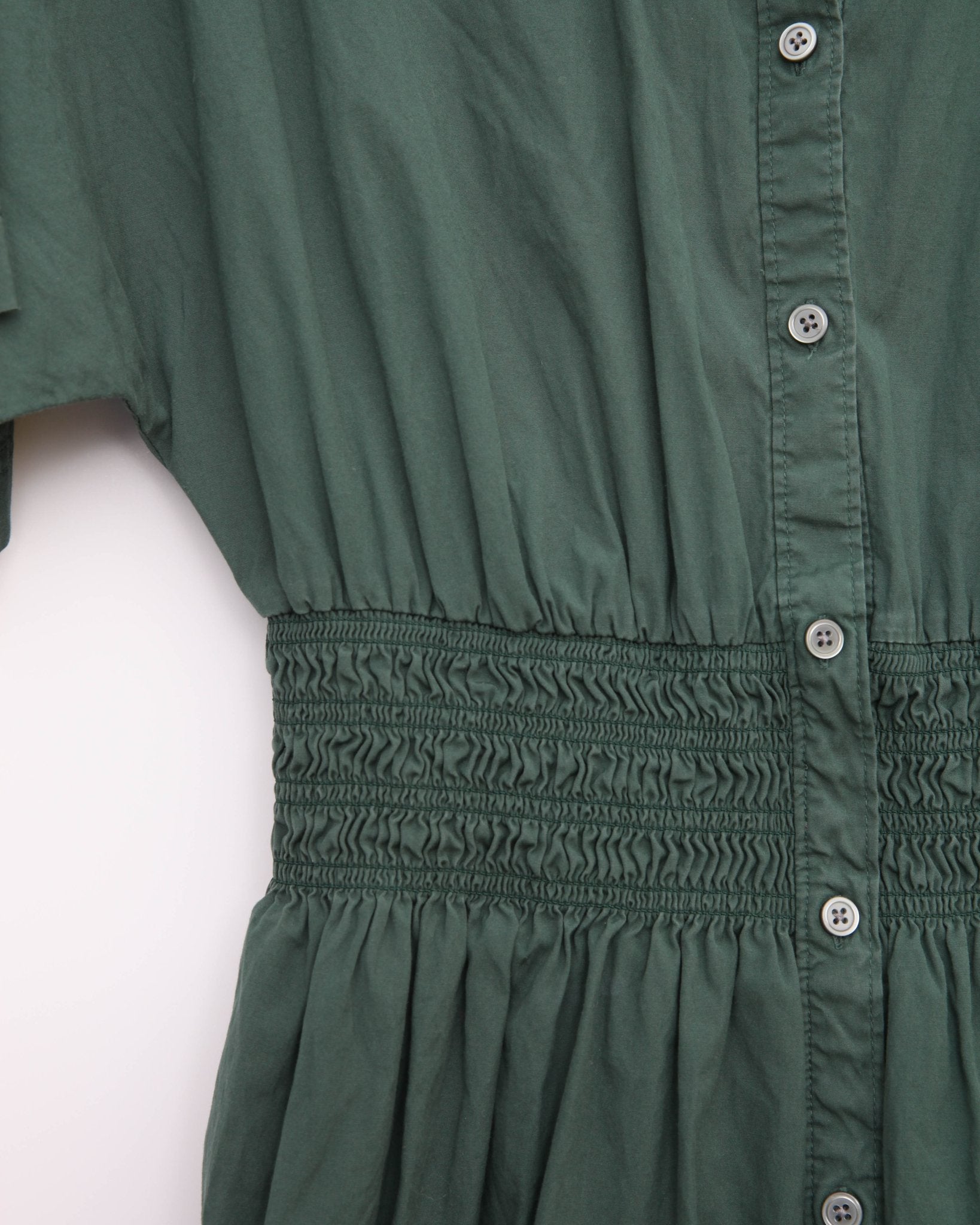 Veronica Beard Greta Smocked Waist Ruffle Hem Shirtdress Size 10 - Wind & Song