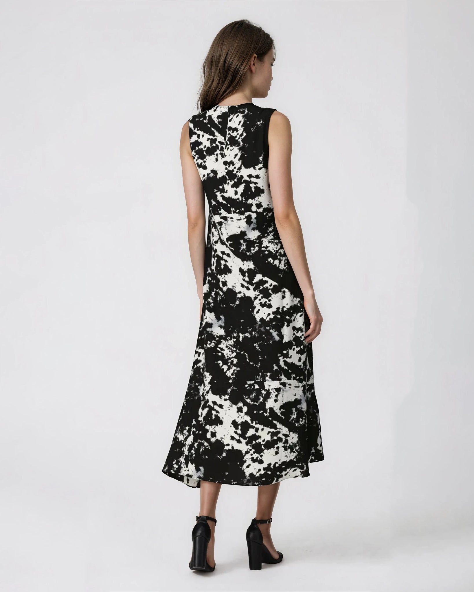 Victor Alfaro Collective Black and White Galaxy Printed Dress - Wind & Song
