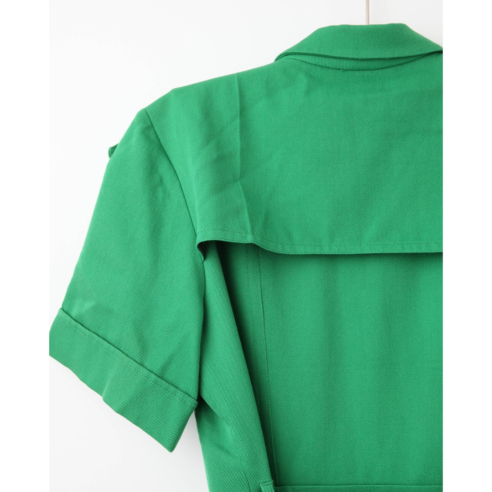 Victoria Beckham Belted Wool - gabardine Shirt Dress In Green - Wind & Song