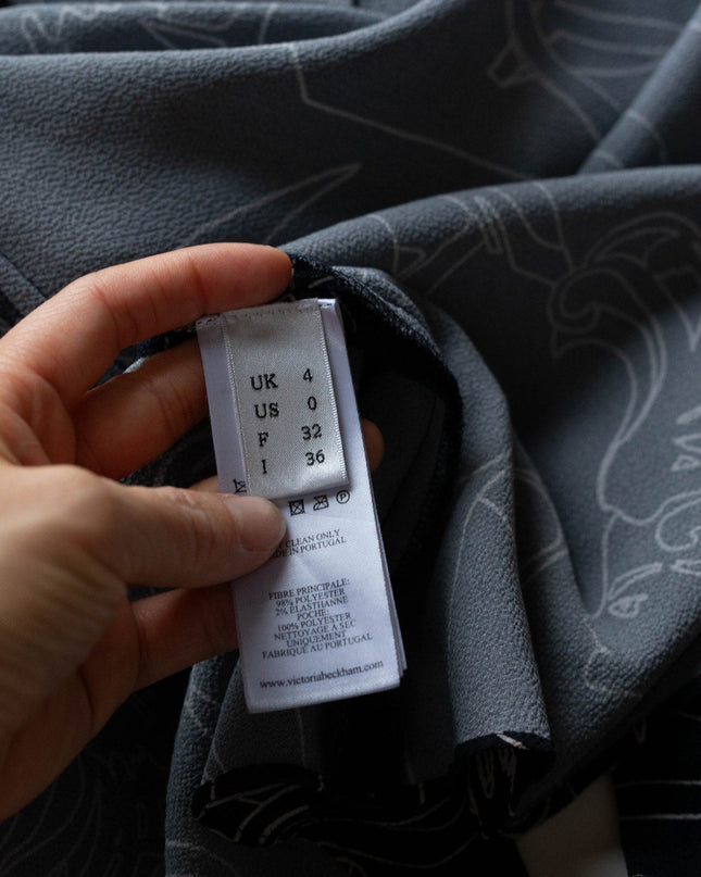 Victoria Victoria Beckham Blue Printed Collared Dress - Wind & Song