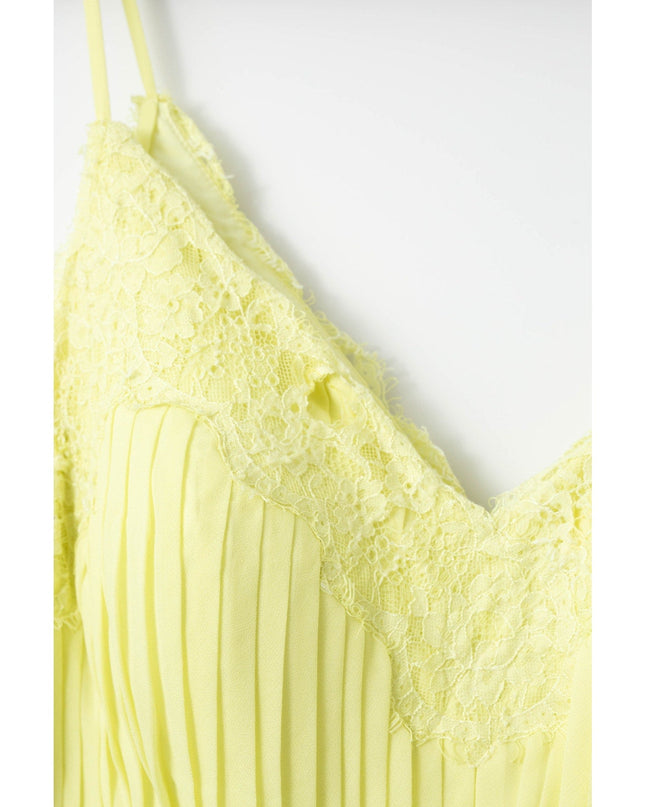 Zac Posen Chiffon Lace Gown in Yellow - Pre - owned - Size 12 - Wind & Song