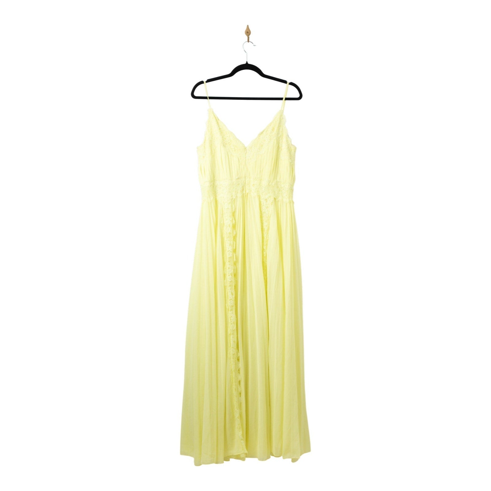 Zac Posen Chiffon Lace Gown in Yellow - Pre - owned - Size 12 - Wind & Song