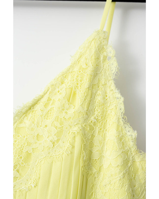 Zac Posen Chiffon Lace Gown in Yellow - Pre - owned - Size 12 - Wind & Song