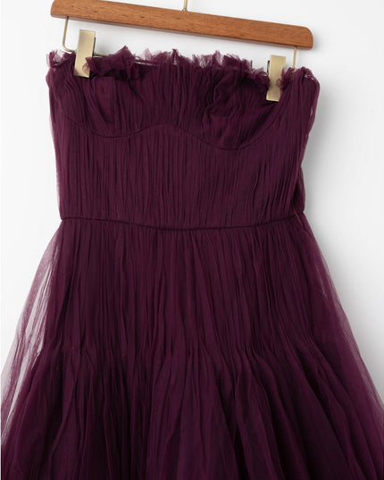 Zac Posen Strapless Pleated Tulle Couture Gown – Purple – Size 2 - Wind & Song
