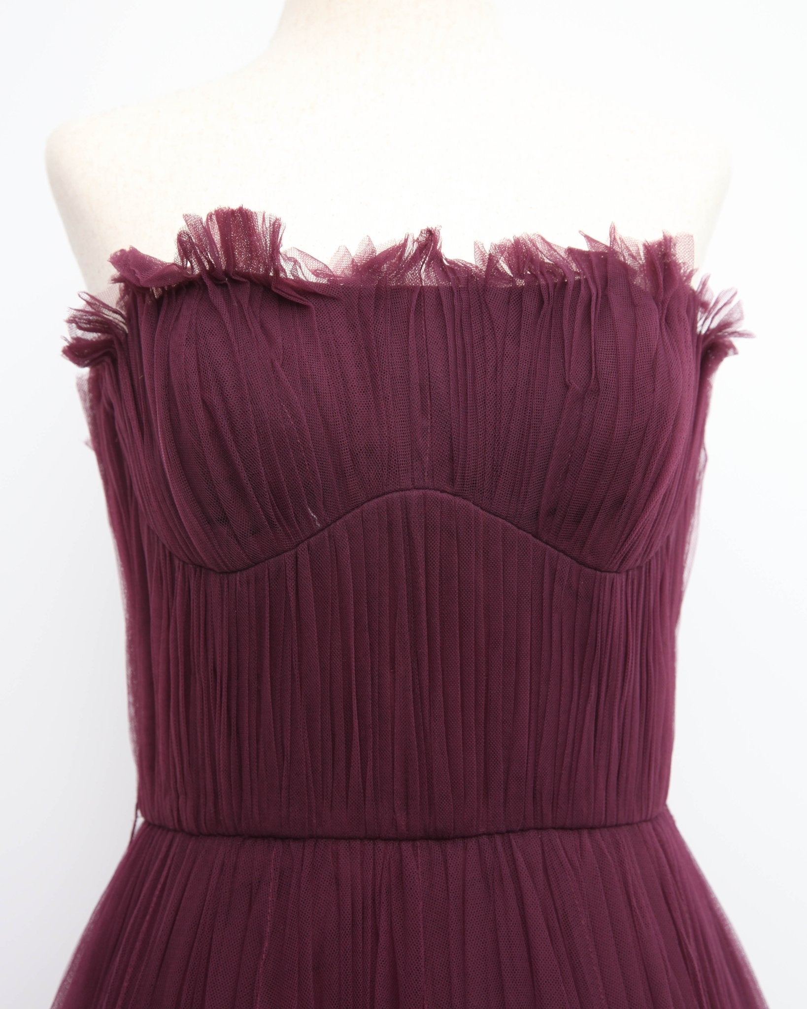 Zac Posen Strapless Pleated Tulle Couture Gown – Purple – Size 2 - Wind & Song