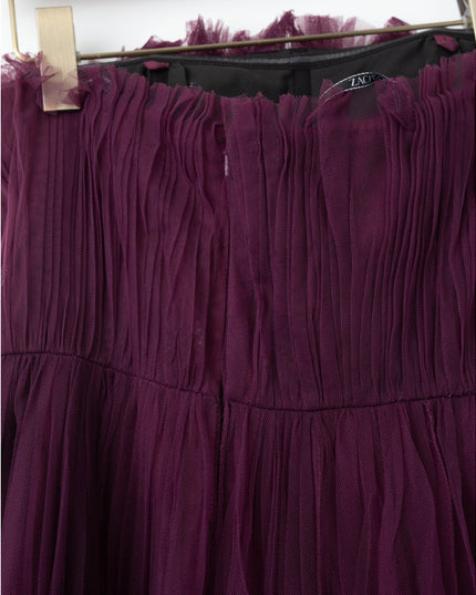 Zac Posen Strapless Pleated Tulle Couture Gown – Purple – Size 2 - Wind & Song