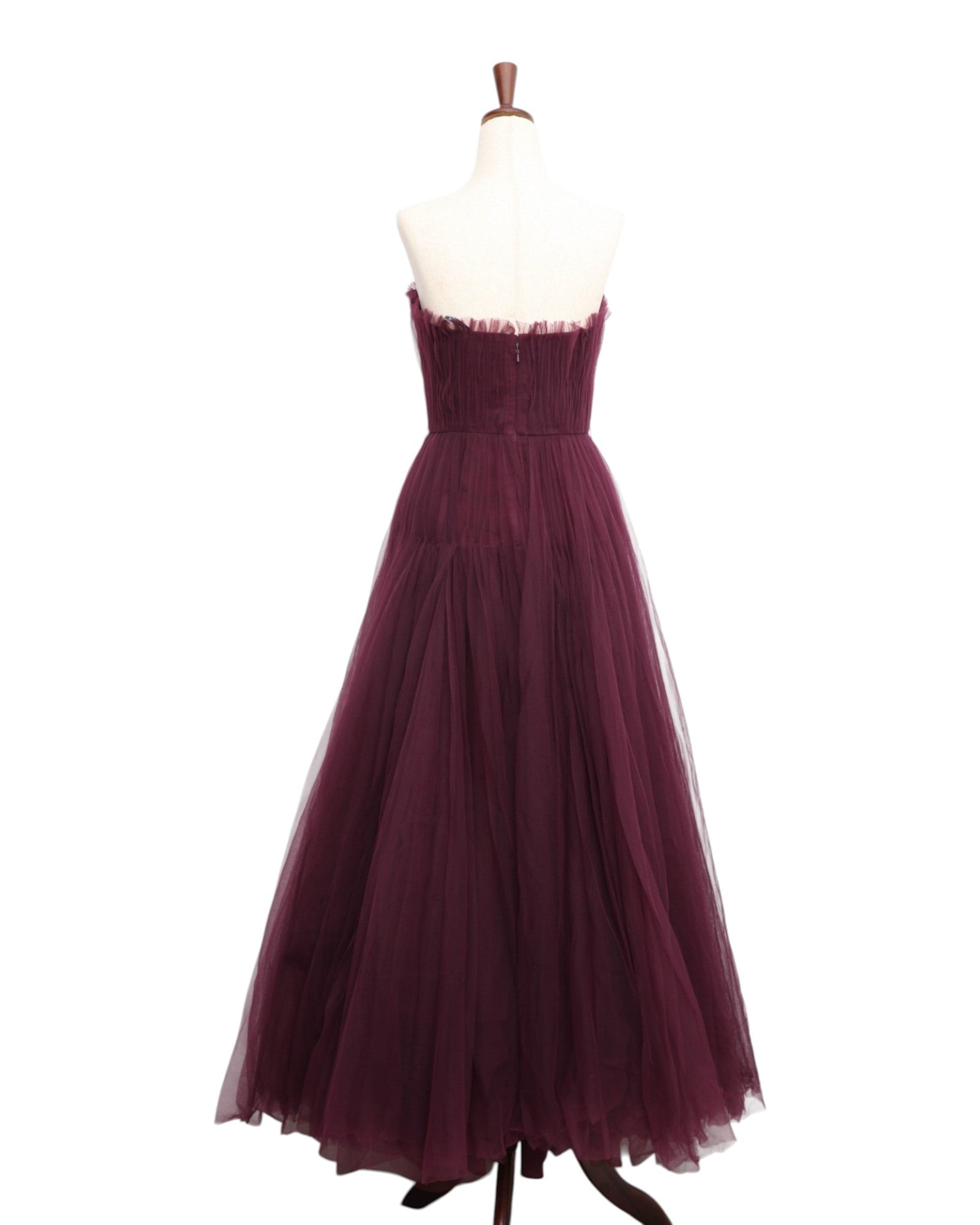 Zac Posen Strapless Pleated Tulle Couture Gown – Purple – Size 2 - Wind & Song