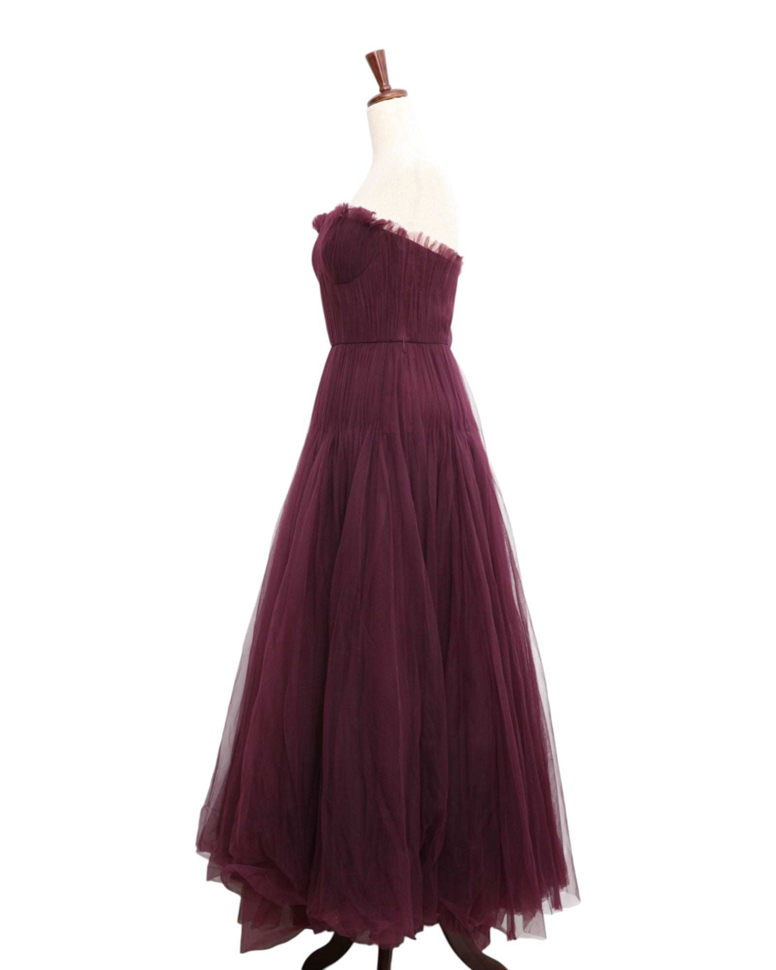 Zac Posen Strapless Pleated Tulle Couture Gown – Purple – Size 2 - Wind & Song