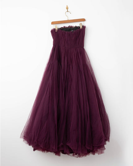 Zac Posen Strapless Pleated Tulle Couture Gown – Purple – Size 2 - Wind & Song