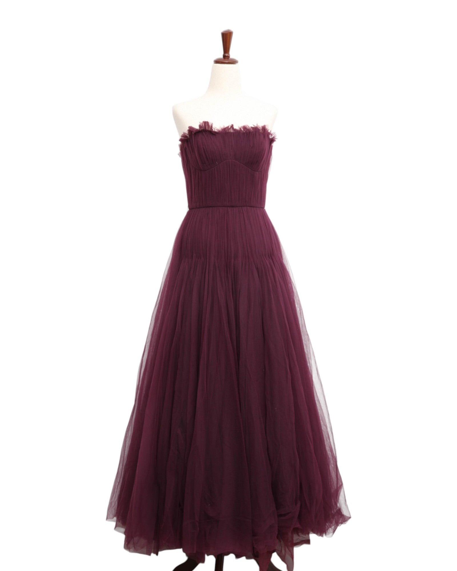 Zac Posen Strapless Pleated Tulle Couture Gown – Purple – Size 2 - Wind & Song